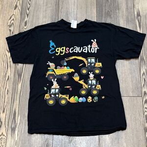 Black Eggscavator Graphic T-Shirt